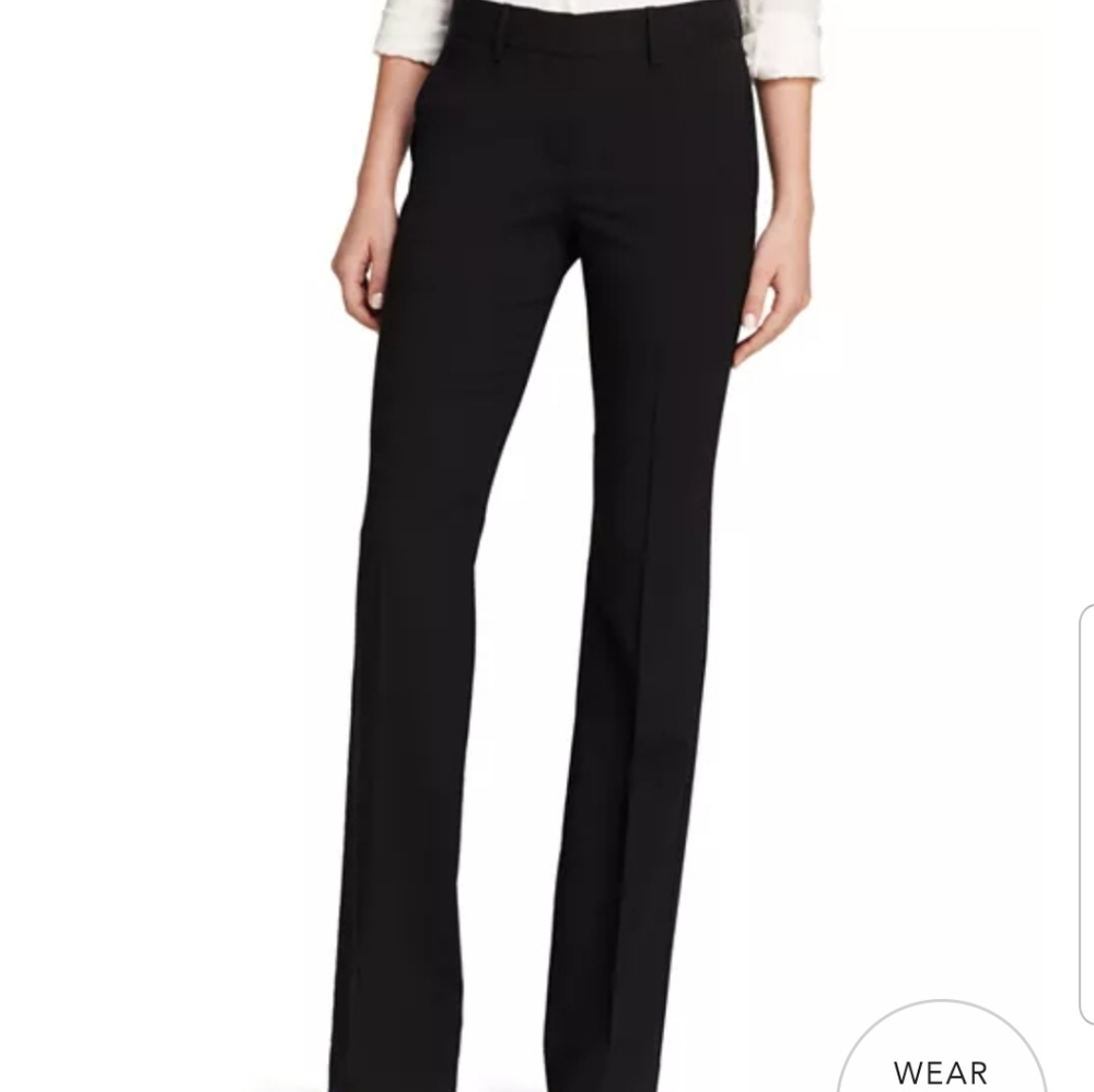 Theory Black Straight-Leg Dress Pants